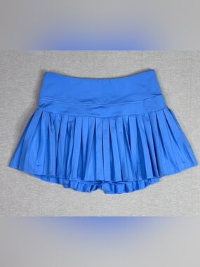 Gold Hinge Pleated Tennis Skort Blue Athletic Skirt Built In Shorts